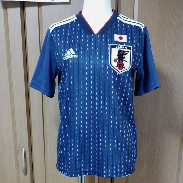 サッカー日本代表レプリカユニフォーム160cm女性の方も全然OK サムライブルー アディダスadidas 高機能素材クライマライト