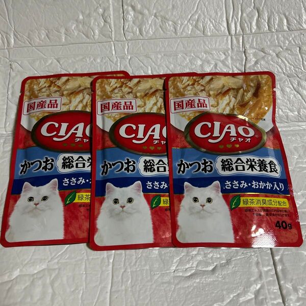 CIAO パウチ 総合栄養食 かつお ささみ・おかか入り IC-324 40g