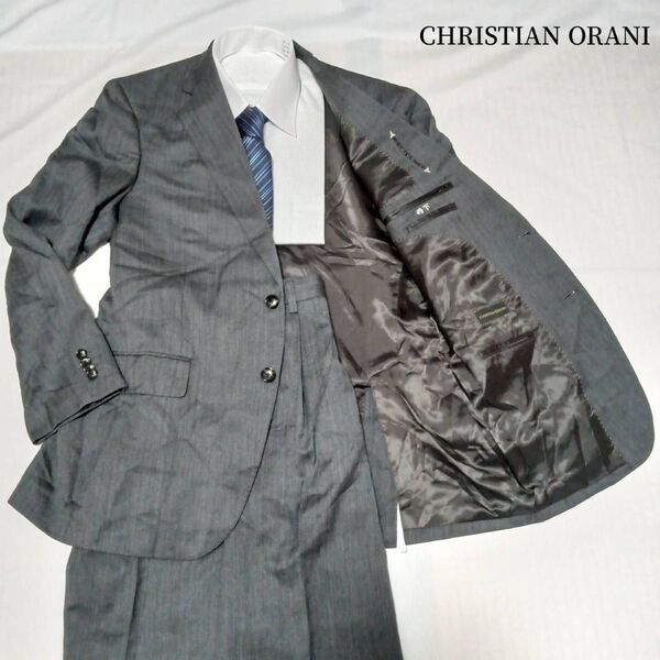 christian orani グレー ストライプ AB5 1タック スーツ上下