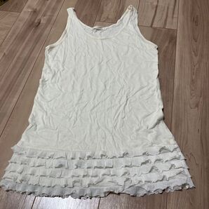タンクトップ 白 ノースリーブ トップス Mサイズ ローリーズファーム