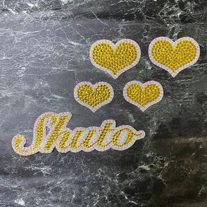 デコうちわ デコ文字 うちわ 団扇 【 Shuto 】 ハート イエロー