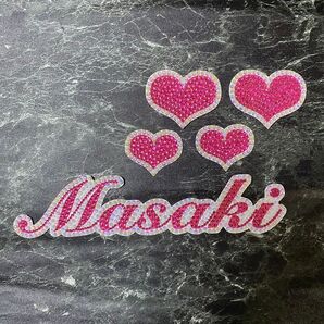 デコうちわ デコ文字 うちわ 団扇 【 Masaki 】 ハート ピンク
