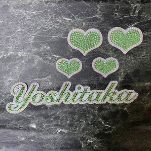 デコうちわ デコ文字 うちわ 団扇 【 Yoshitaka 】 ハート ライトグリーン