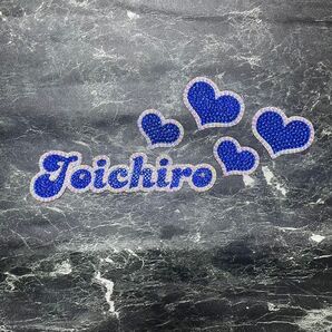 デコうちわ デコ文字 デコストーン うちわ 【 Joichiro 】 ハート ブルー