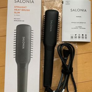 SALONIA ストレートヒートブラシ スリム SL-012BKS (ブラック)