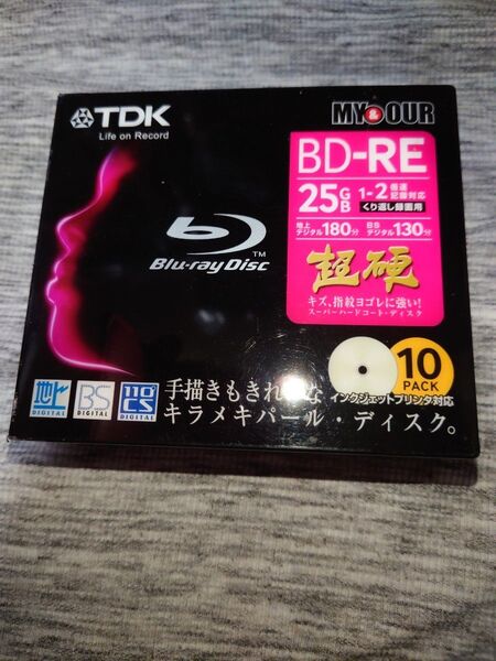 TDK 録画用 ブルーレイディスク BD-RE 180分 25GB BEV25PWA 10MY 10枚セット 超硬 ハードコート