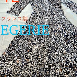 【未使用】フランス製☆エジェリ☆ストレッチワンピース☆Lサイズ位