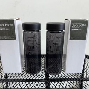 スリムクリアボトル 水筒 +lab 山櫻 収納ケース500ml 文房具柄 プラスラボ ペンケース 小物入れ タンブラー