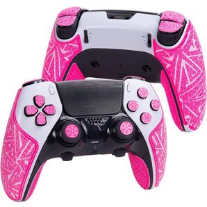 PS5 DualSense ワイヤレスコントローラー カスタム ピンクグリップシール