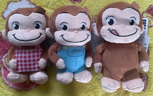 おさるのジョージ マスコット ぬいぐるみ3個セット