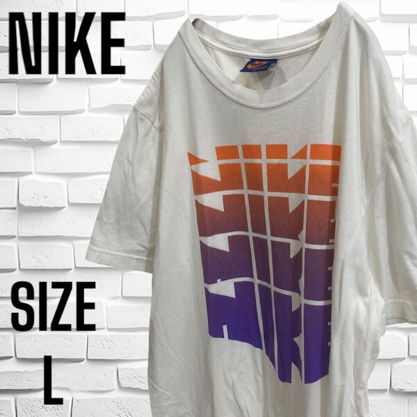NIKE ナイキ 半袖 Tシャツ 4連 ゴツナイキ 人気 Lサイズ 白