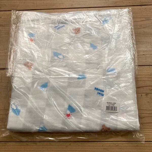 ミキハウス ブルー ガーゼバスタオル 富士山 90×90㎝ 今治タオル 新品未使用 B品