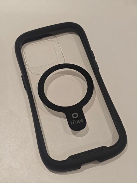 iFace Magnetic iPhone 14 Pro ケース MagSafe 対応 クリア 強化ガラス (ブラック)