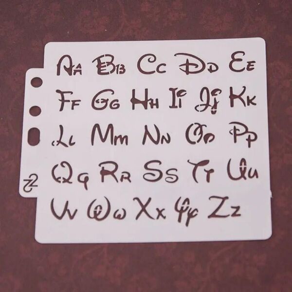 ステンシル アルファベット 英語 文字 シート アート ディズニー風 DIY