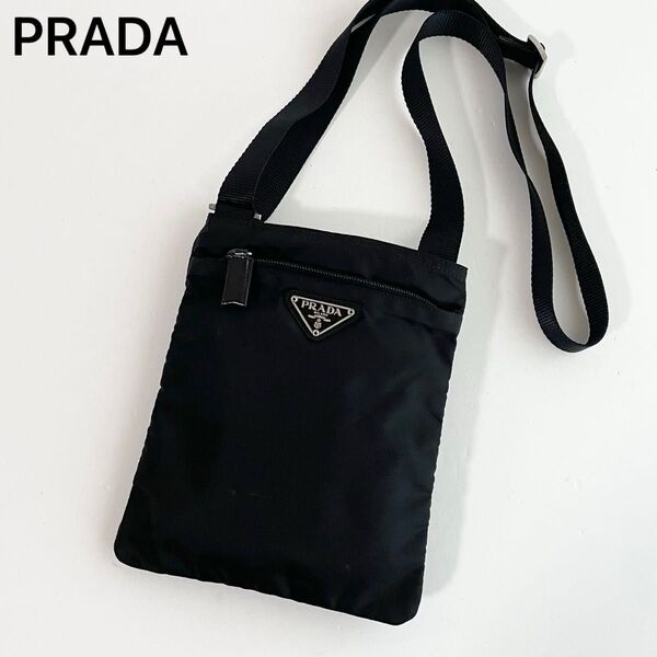 【美品】PRADA プラダ ショルダーバッグ サコッシュ ナイロン×レザー