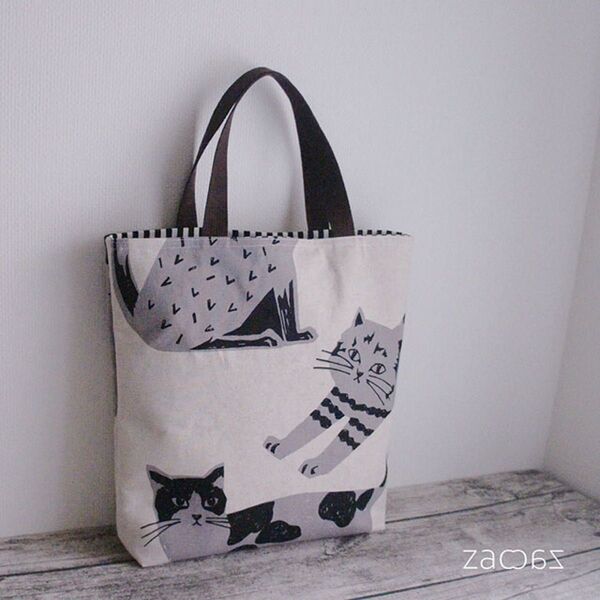 巾着トートバッグ*CATS*トラ猫とハチワレ*ハンドメイド