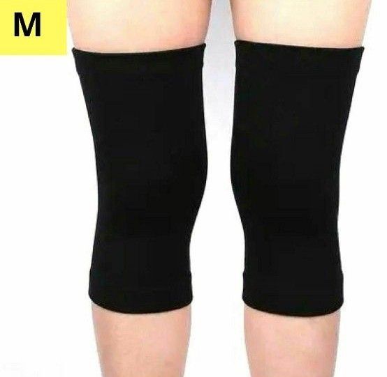 【両足セット】膝サポーター 介護 歩行補助 ひざ 保温 男女兼用 ブラック M