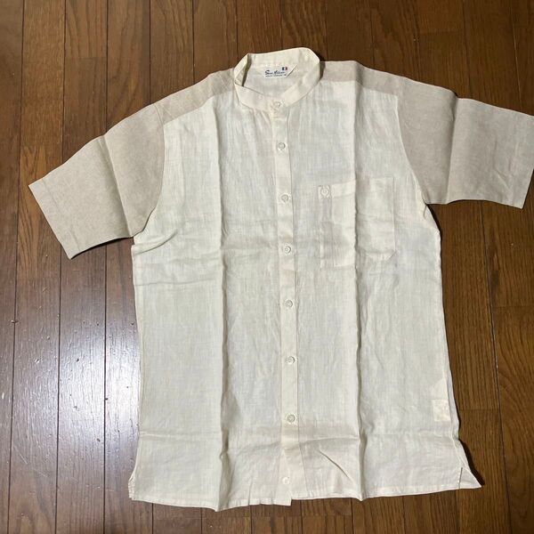 SUN MILANO スタンドカラーシャツ リネンシャツ M