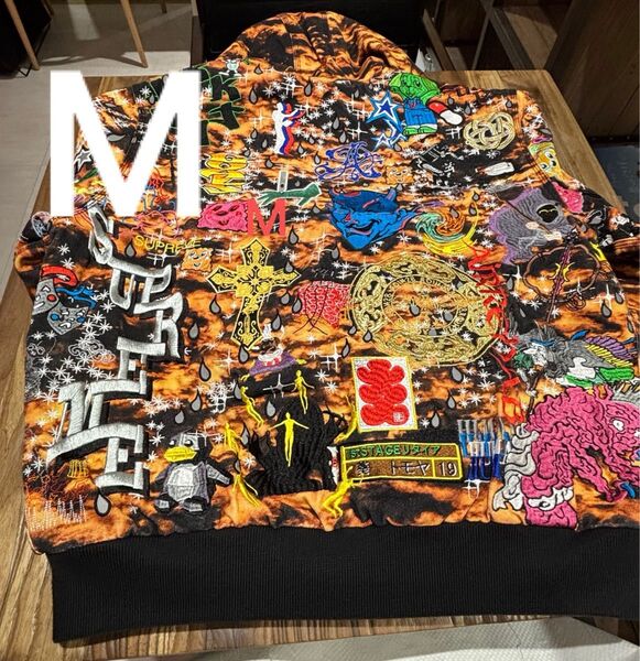Supreme AOI Embroidered Hooded Work Jacket Flames