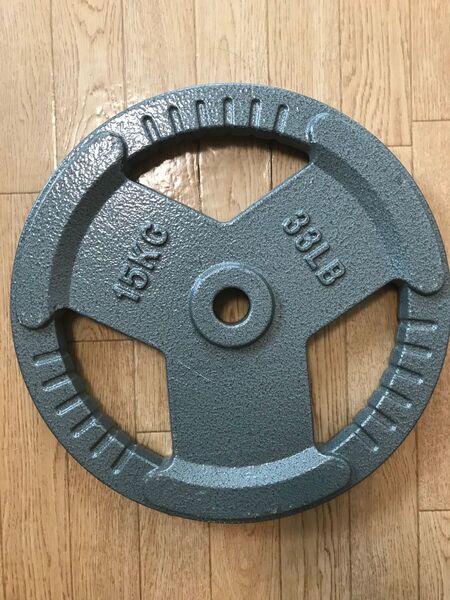 28mmシャフト用 バーベルプレート アイアンプレート 15kg ①