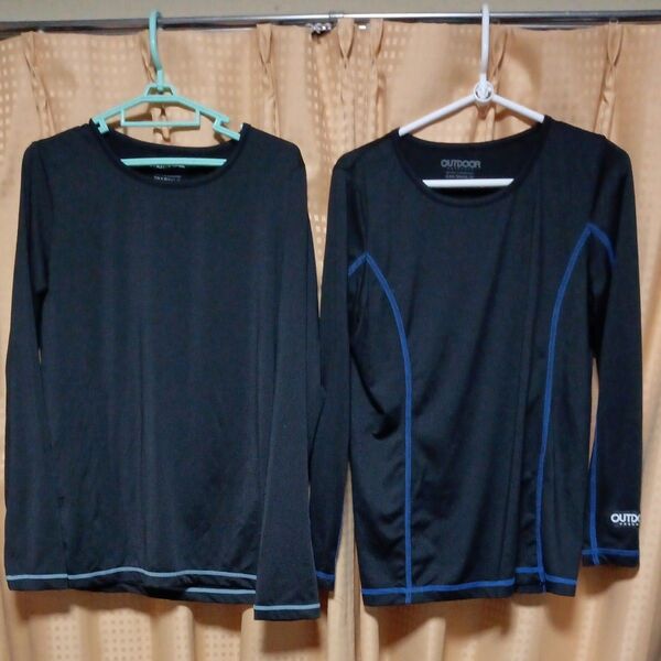 レディース アウトドア 長袖Tシャツ 2枚セット L サイズ 黒 バラ売り 可能です クーポンでお得にどうぞ