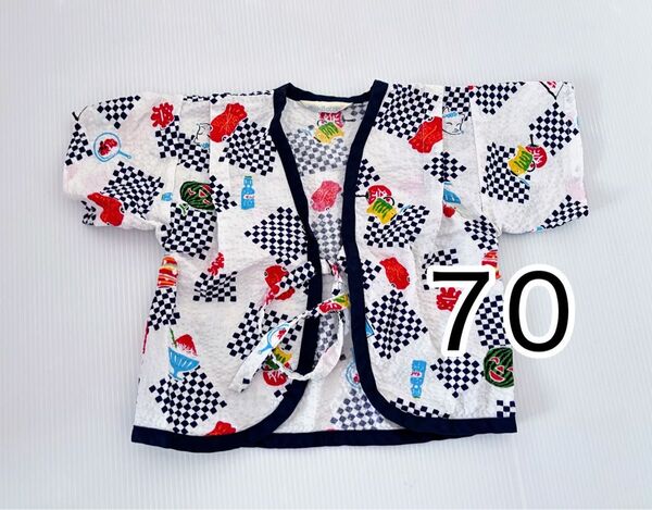 ベビー服 70 子ども 子供 赤ちゃん お祭り 甚平 浴衣 ネイビー
