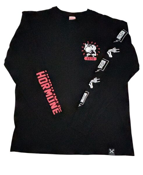 マキシマムザホルモン HRPKCREW ロンT 長袖 カットソー L メンズ ブラック トップス Tシャツ