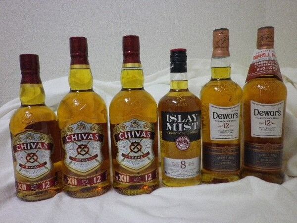 アイラミスト8年 デュワーズ12年2本 シーバスリーガル12年3本 合計4800ml BSW01 6本セット スコッチ