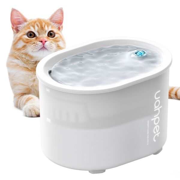 【新品・24時間発送】人気のペット家電ブランド「uahpet」の猫用自動給水器です。コードレス&静音設計で、場所を選ばずに自由設置