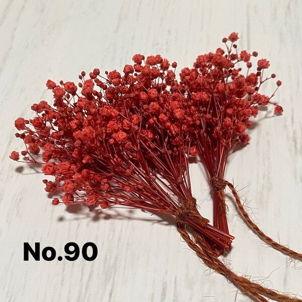 No.90かすみ草蕾プリザーブドフラワーレッド花材