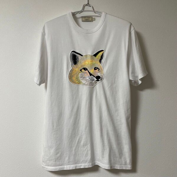 激レア メゾンキツネ Tシャツ ビック刺繍 サイズS ホワイト