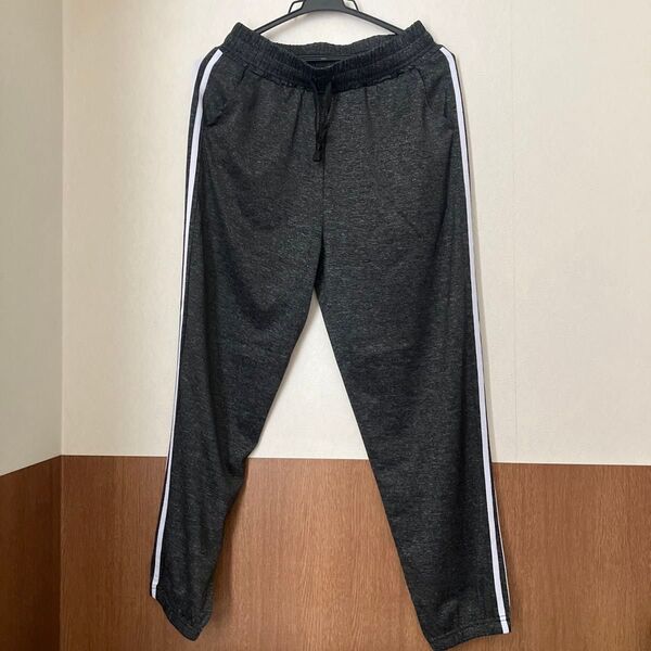 部屋着 運動 サラサラ ラインパンツ 新品スウェットパンツ イージーパンツ ブラック