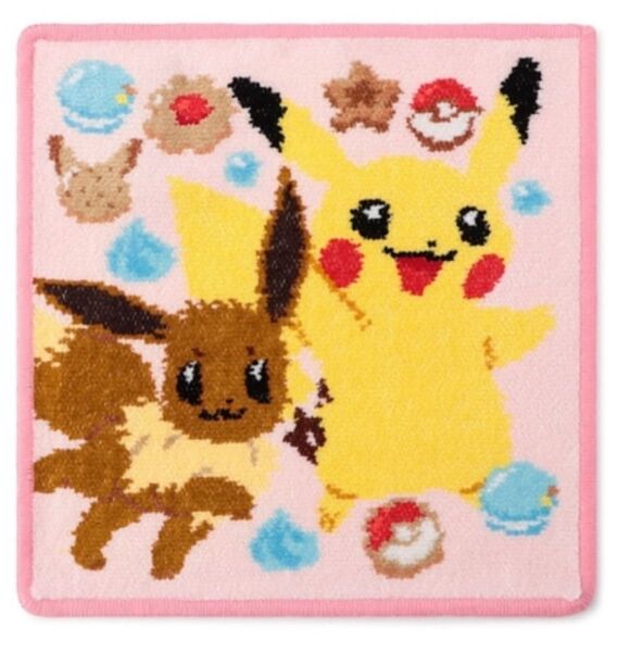 ポケモン ラブラリーバイフェイラー ハッピースウィーツ ピカチュウ&イーブイ ハンカチ新品未使用