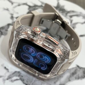 【絶対最安】ケース一体型黒 Apple Watch AppleWatch アップルウォッチ ベルト バンド カバー ケース