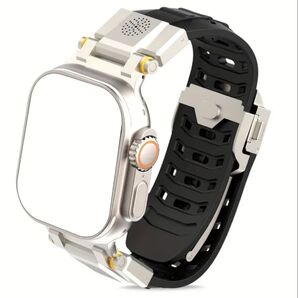 ケース付き【絶対最安】香水黒バックル ultra Apple Watch アップルウォッチ ベルト バンド カバー