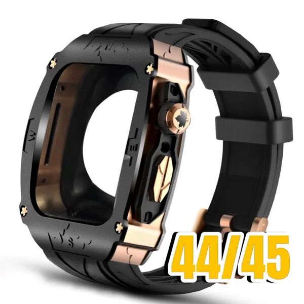 重高級黒金【絶対最安】Apple Watch AppleWatch アップルウォッチ ベルト バンド カバー ケース 44 45