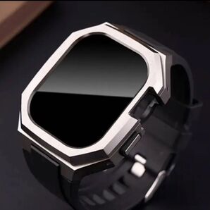 ultra/ウルトラ2 49mm【絶対最安】高級黒銀Apple Watch アップルウォッチ ベルト バンド カバー ケース
