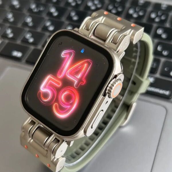 カーキケース付き【絶対最安】Apple Watch AppleWatch アップルウォッチ ベルト バンド カバー ケース