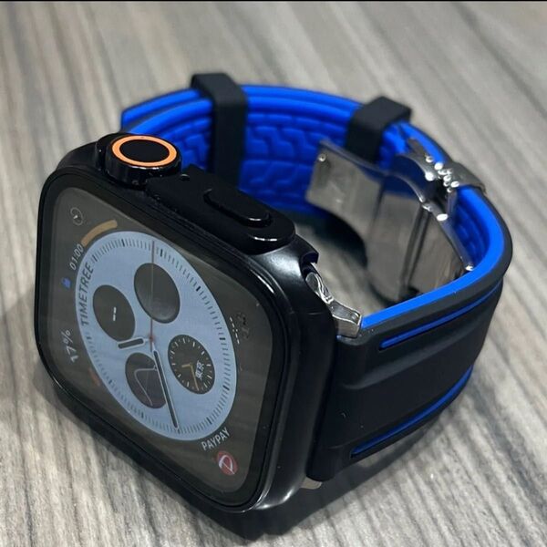 ケース&Dバックル青黒【絶対最安】Apple Watch AppleWatch アップルウォッチ ベルト バンド カバー ケース