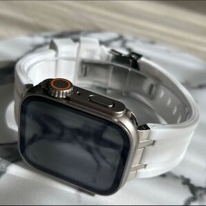 ケース付き白銀高級Dバックル【絶対最安】Apple Watch AppleWatch アップルウォッチ ベルト バンド カバー