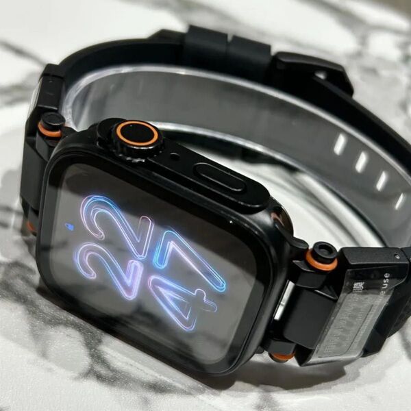ケース付き【絶対最安】香水黒 ultra Apple Watch AppleWatch アップルウォッチ ベルト バンド カバー
