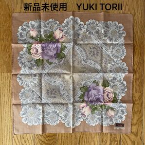 新品未使用 ユキトリイ YUKI TORII ハンカチ 花柄 スカーフ バンダナ