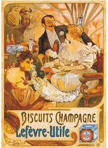 67555VP05 1000ピース ジグソーパズル ルーマニア発売●DT●ミュシャ Vintage Posters- Biscuits Champagne Lefevre-Utile