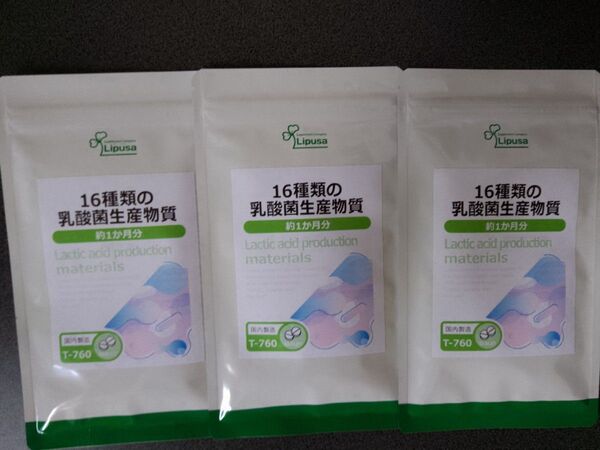 16種類の乳酸菌生産物質 約1か月分×3袋 T-760-3 健康維持 豆乳 サプリ リプサ Lipusa