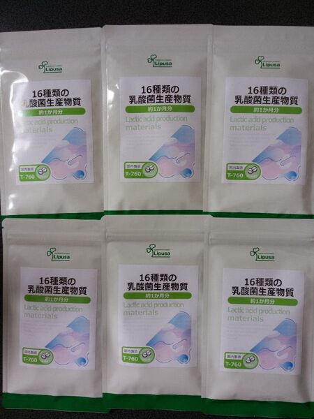 16種類の乳酸菌生産物質 約1か月分×6袋 T-760 健康維持 豆乳 サプリ リプサ Lipusa
