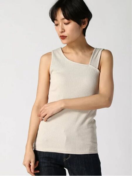 LOWRYS FARM ローリーズファーム アシメリブタンクトップ
