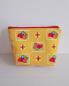 レトロ生地ポーチ ハンドメイド