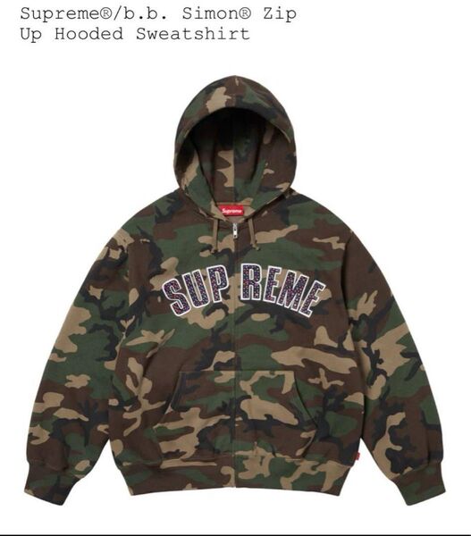 supreme×bb.Simon zip up hoodie カモ