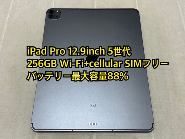 iPad Pro 12.9inch 5世代 256GB Wi-Fi+cellular SIMフリー