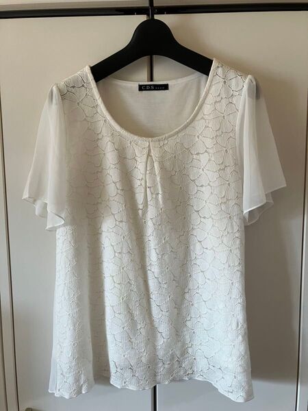 【美品】C.D.S BASIC/白・半袖トップス ※Mサイズ